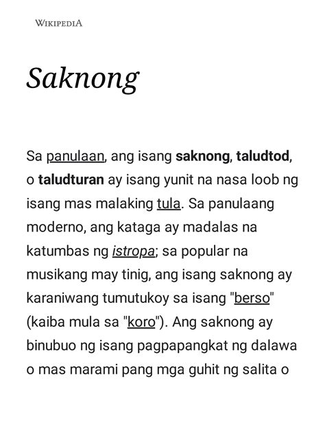 saknong at taludtod in english